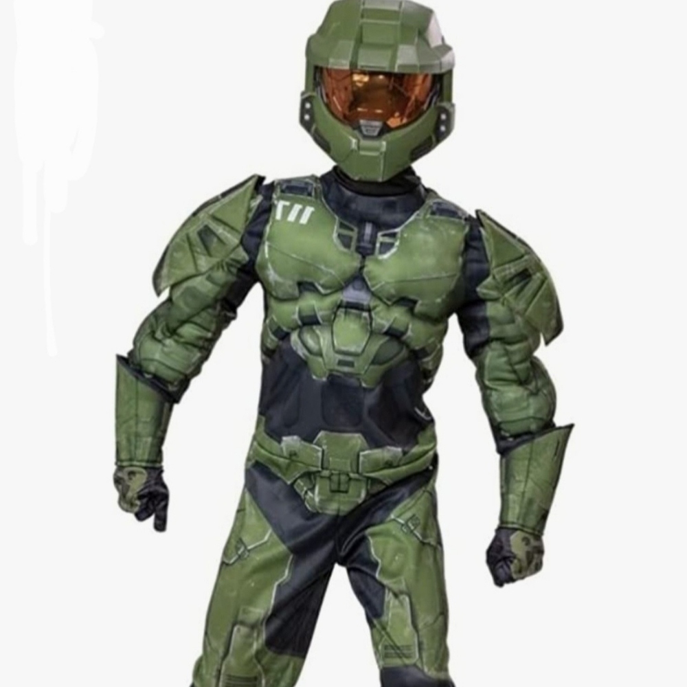 Halo‎ Infinite Master Chief Kids Costume Green/Black Size S/P (4-6)